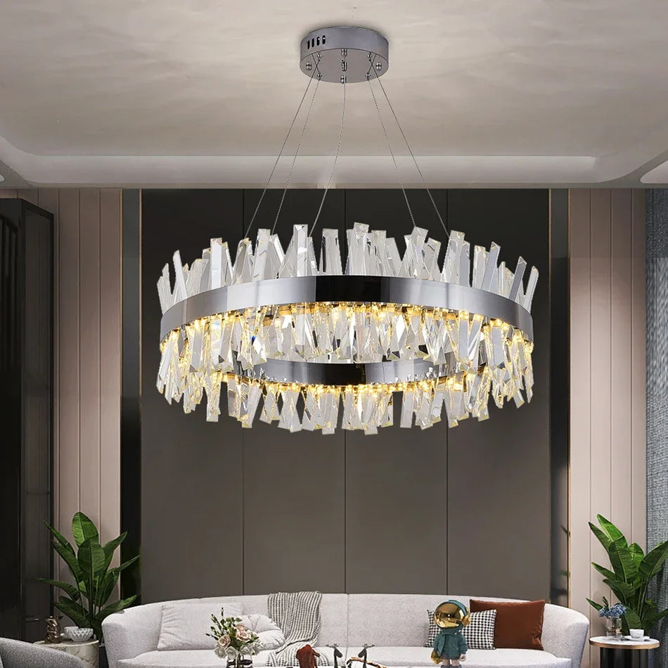 Crystal Chandelier with silver