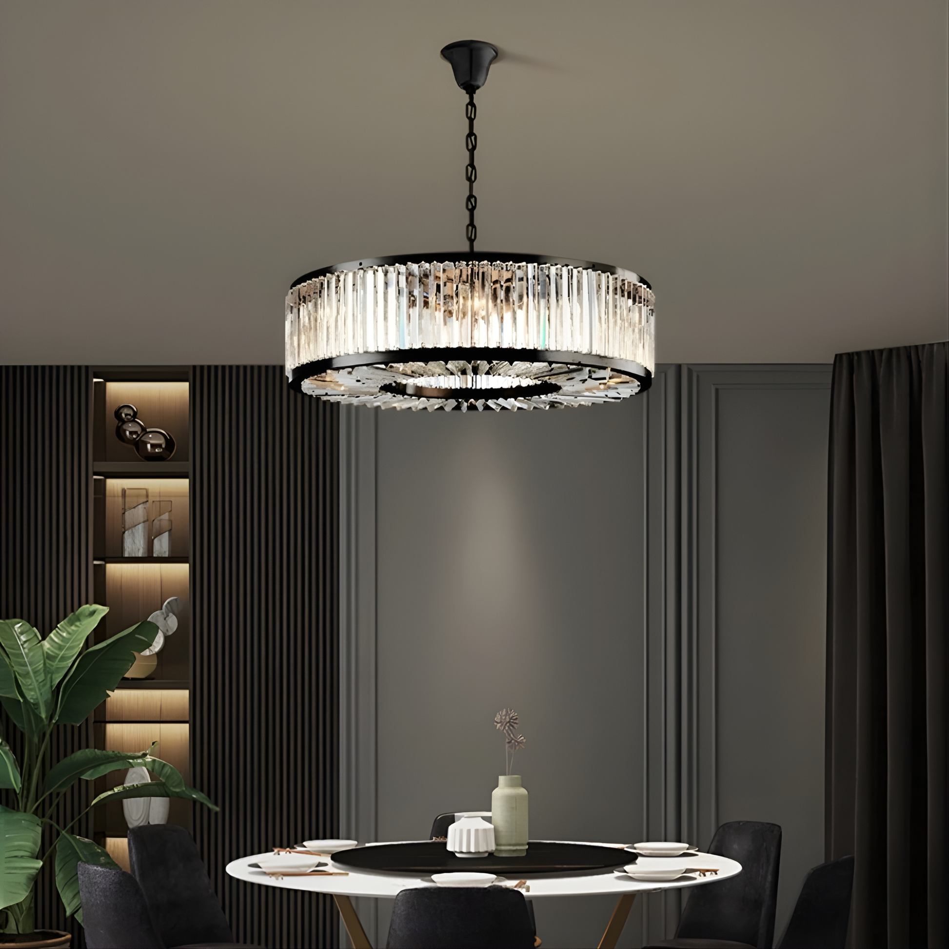 Vespera Crystal Halo Chandelier