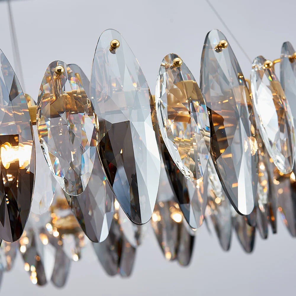 Aziza - Smokey Grey Crystal Chandelier